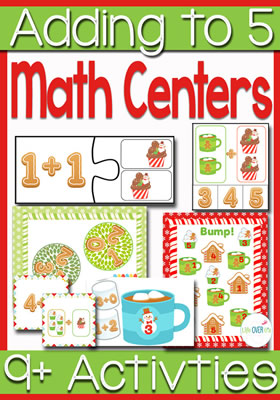 Addingto5MathCentersChristmasTheme