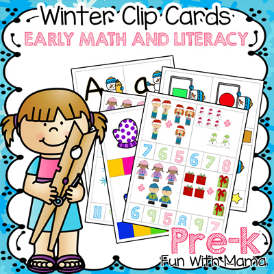WinterPreschoolClipCards