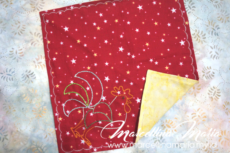 DIY learn how to make roaster napkin for chinese new year with embroidery and sewing