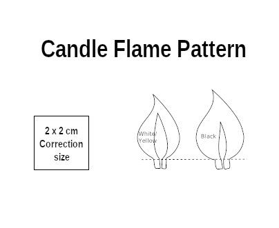 Candle flame Pattern to create cardboard candle